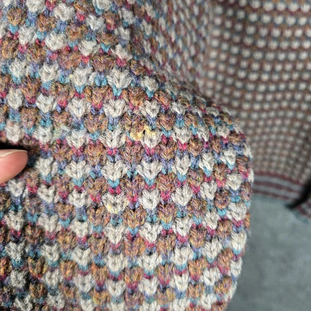 Vintage Eddie Bauer Sweater Men's Large Shetland Wool Knit Multicolor Heavy - Picture 7 of 7